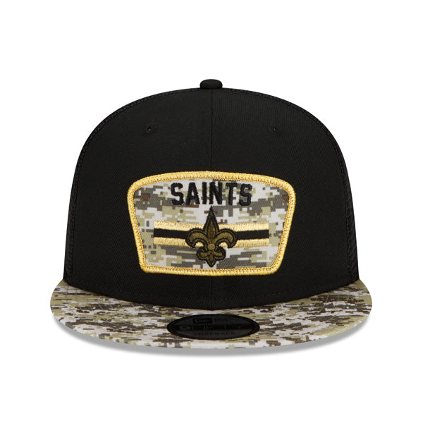 New Orleans Saints NFL 2021 Salute to Service 9FIFTY Snapback Hat - Black/Camo