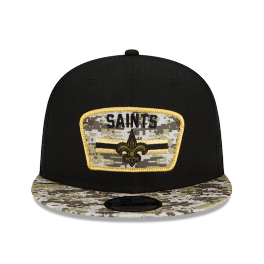 New Orleans Saints NFL 2021 Salute to Service 9FIFTY Snapback Hat - Black/Camo