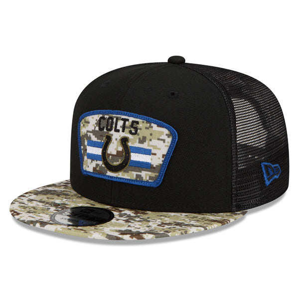 Indianapolis Colts NFL 2021 Salute to Service 9FIFTY Snapback Hat - Black/Camo