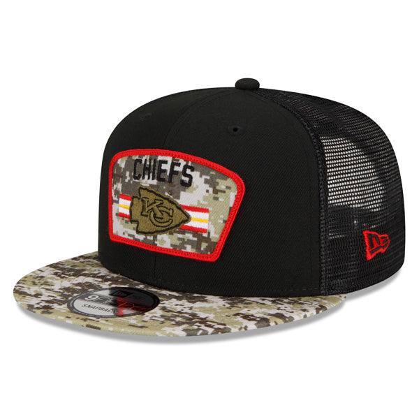 Kanas City Chiefs NFL 2021 Salute to Service 9FIFTY Snapback Hat - Black/Camo