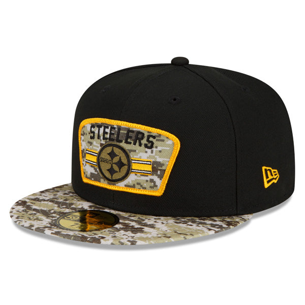 Pittsburgh Steelers New Era 2021 Salute To Service 59FIFTY Fitted Hat - Black/Camo