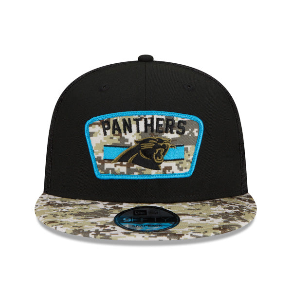 Carolina Panthers NFL 2021 Salute to Service 9FIFTY Snapback Hat - Black/Camo