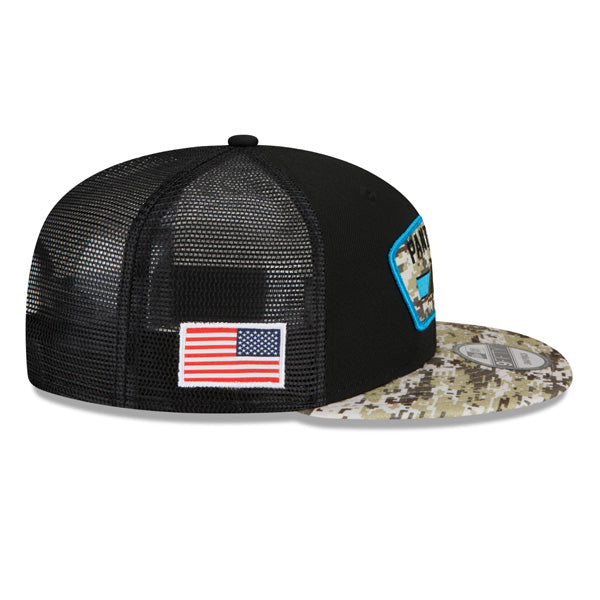 Carolina Panthers NFL 2021 Salute to Service 9FIFTY Snapback Hat - Black/Camo