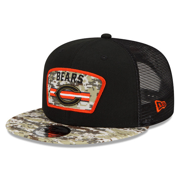 Chicago Bears NFL 2021 Salute to Service 9FIFTY Snapback Hat - Black/Camo