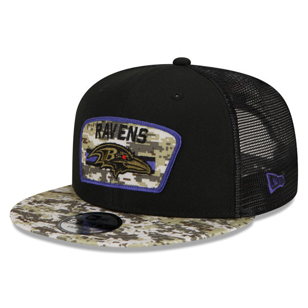 Baltimore Ravens NFL 2021 Salute to Service 9FIFTY Snapback Hat - Black/Camo