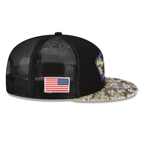 Baltimore Ravens NFL 2021 Salute to Service 9FIFTY Snapback Hat - Black/Camo