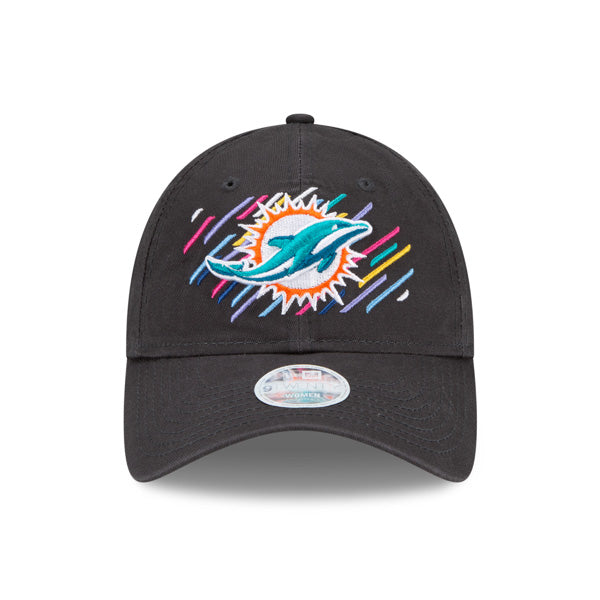 Miami Dolphins New Era Women's 2021 NFL Crucial Catch 9TWENTY Adjustable Hat - Charcoal