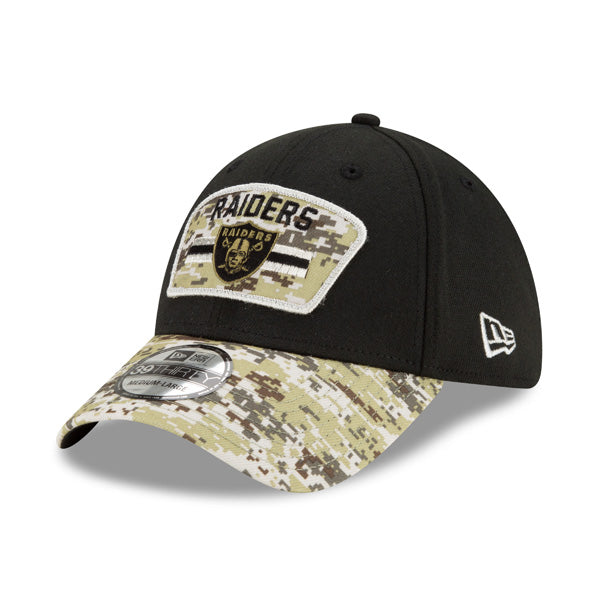 Las Vegas Raiders New Era 2021 Salute To Service 39THIRTY Flex Hat - Black/Camo