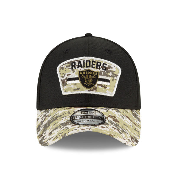 Las Vegas Raiders New Era 2021 Salute To Service 39THIRTY Flex Hat - Black/Camo