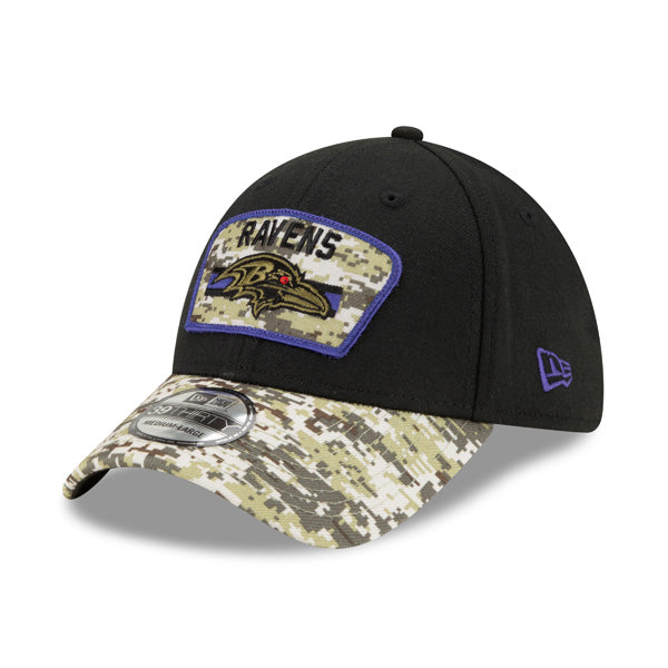 Baltimore Ravens New Era 2021 Salute To Service 39THIRTY Flex Hat - Black/Camo