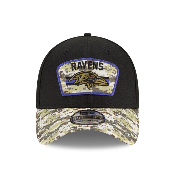 Baltimore Ravens New Era 2021 Salute To Service 39THIRTY Flex Hat - Black/Camo