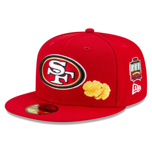 San Francisco 49ers New Era Exclusive CITY TRANSIT 59Fifty Fitted NFL Hat - Red/Gray Bottom