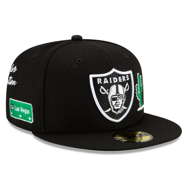 Las Vegas Raiders New Era Exclusive CITY TRANSIT 59Fifty Fitted NFL Hat - Black/Gray Bottom