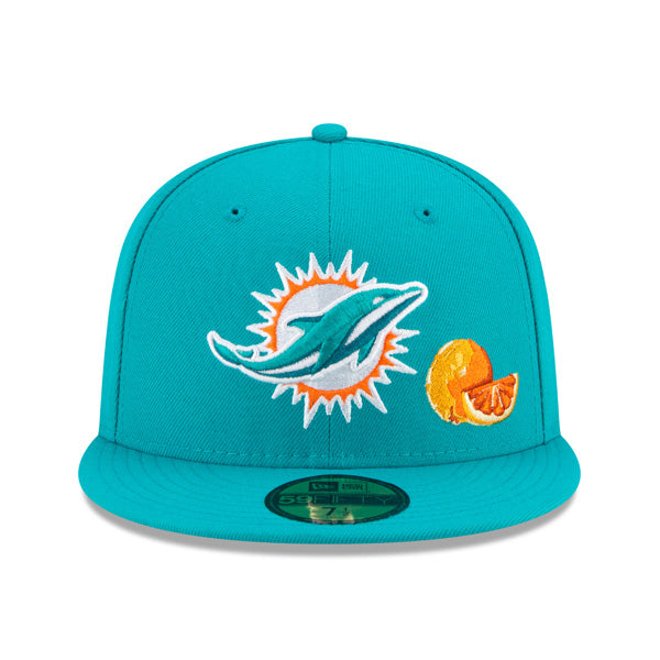 Miami Dolphins New Era Exclusive CITY TRANSIT 59Fifty Fitted NFL Hat - Aqua/Gray Bottom