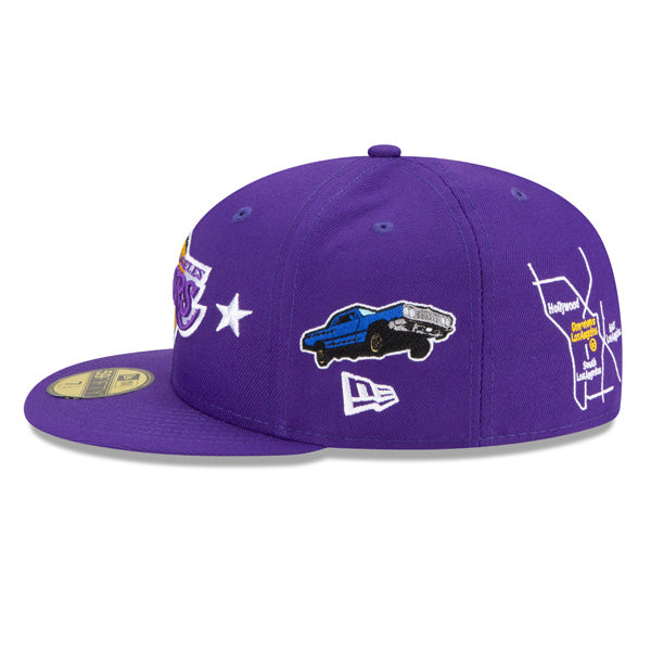 Los Angeles Lakers New Era Exclusive CITY TRANSIT 59Fifty Fitted NBA Hat - Purple