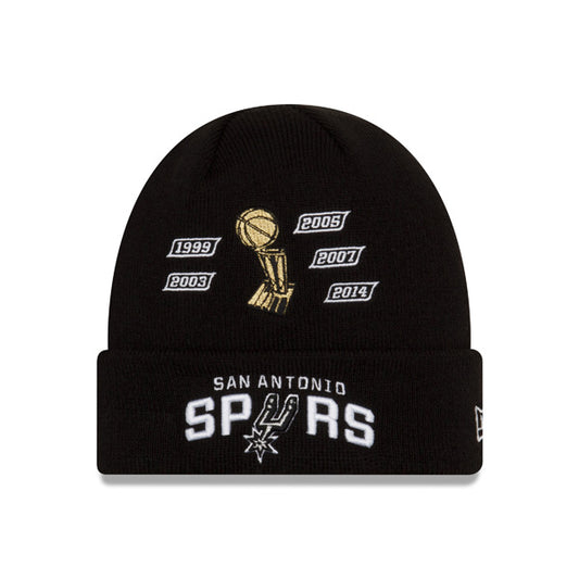 San Antonio Spurs New Era CHAMPIONS SERIES Cuffed Knit NBA Hat - Black