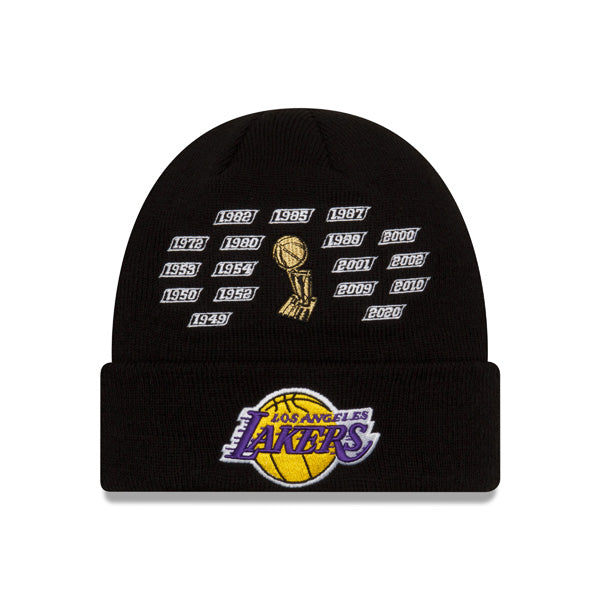 Los Angeles Lakers New Era CHAMPIONS SERIES Cuffed Knit NBA Hat - Black