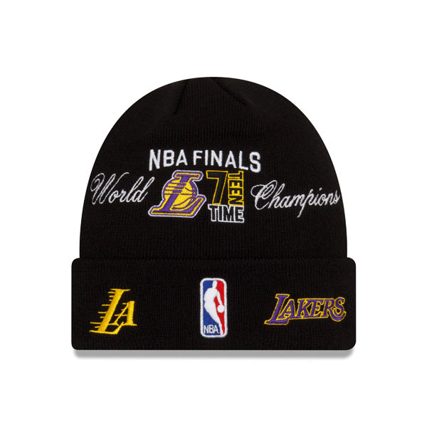Los Angeles Lakers New Era CHAMPIONS SERIES Cuffed Knit NBA Hat - Black