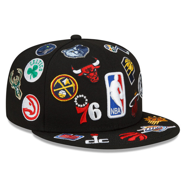 NBA Exclusive New Era ALL-OVER 59Fifty Fitted Hat - Black