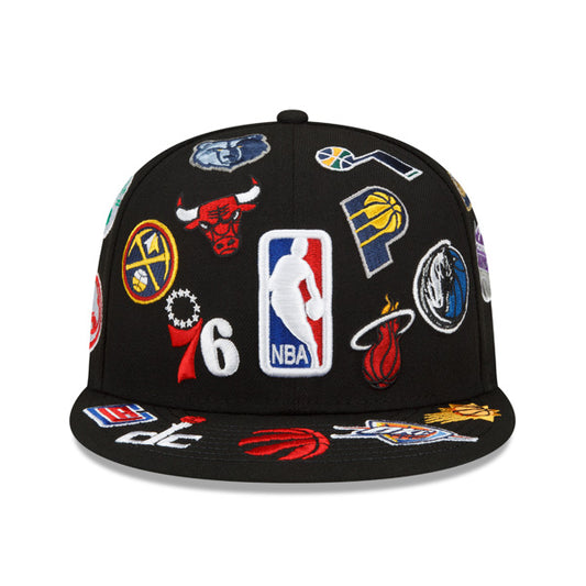 NBA Exclusive New Era ALL-OVER 59Fifty Fitted Hat - Black