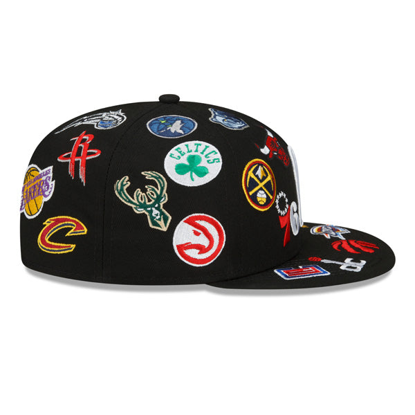 NBA Exclusive New Era ALL-OVER 59Fifty Fitted Hat - Black