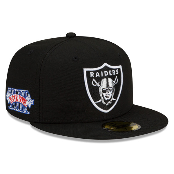 Los Angeles Raiders SUPER BOWL XVlll (18) Exclusive New Era 59Fifty Fitted Hat - Black/Gray Bottom