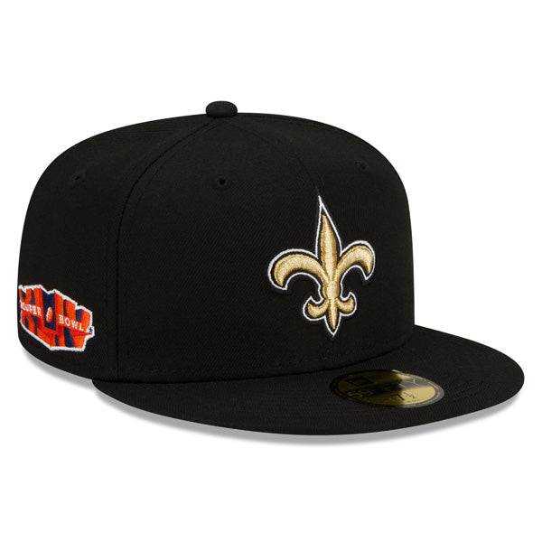 New Orleans Saints SUPER BOWL XLIV (44) Exclusive New Era 59Fifty Fitted Hat - Black/Gold