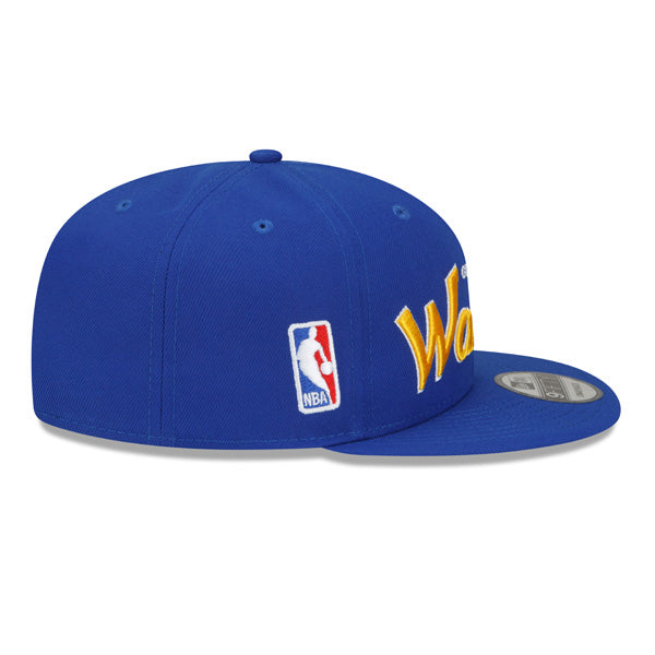 Golden State Warriors New Era NBA CLASSIC SCRIPT Snapback Hat – Royal/Yellow