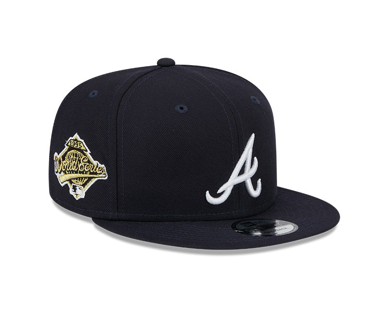 Atlanta Braves Sox Exclusive New Era 1995 World Series PATCH-UP Snapback Hat - Navy