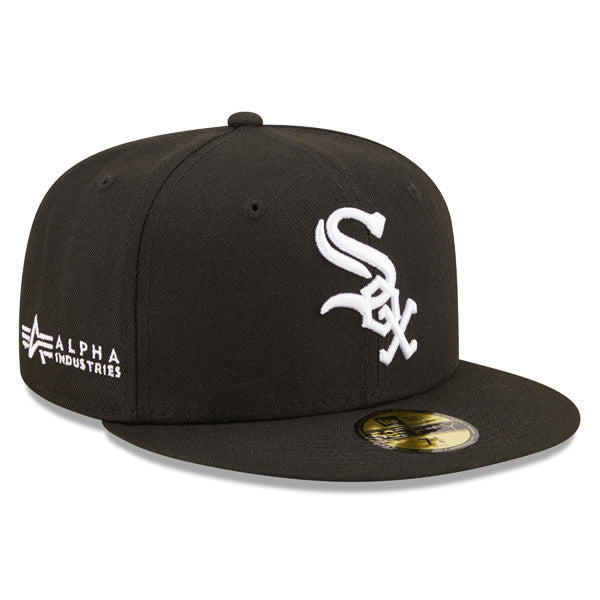 Chicago White Sox ALPHA INDUSTRIES X Exclusive New Era 59Fifty Fitted Hat - Black/UV