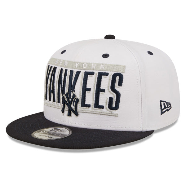 New York Yankees New Era RETRO TITLE 9Fifty Snapback MLB Hat - White/Navy