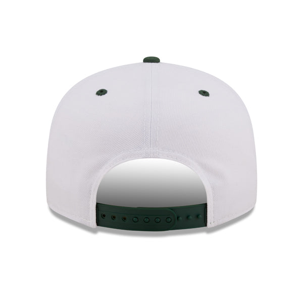 Milwaukee Bucks New Era RETRO TITLE 9Fifty Snapback NBA Hat - White/Pine