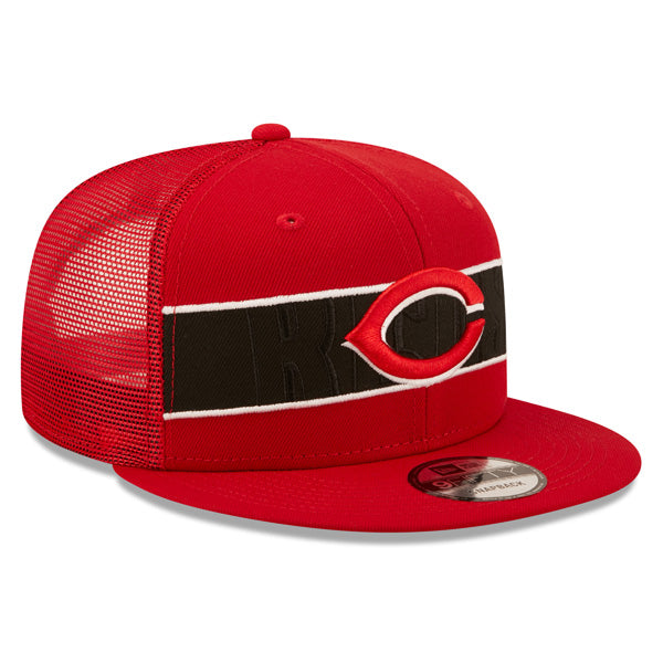 Cincinnati Reds New Era MLB TONAL BAND TRUCKER 9FIFTY Snapback Hat - Black/Red