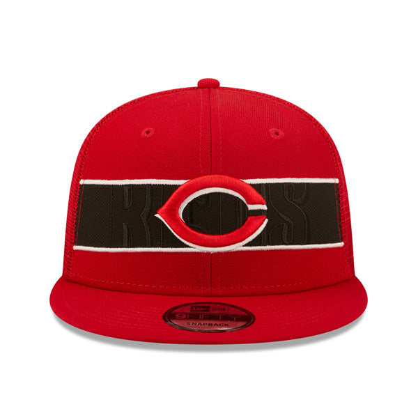 Cincinnati Reds New Era MLB TONAL BAND TRUCKER 9FIFTY Snapback Hat - Black/Red