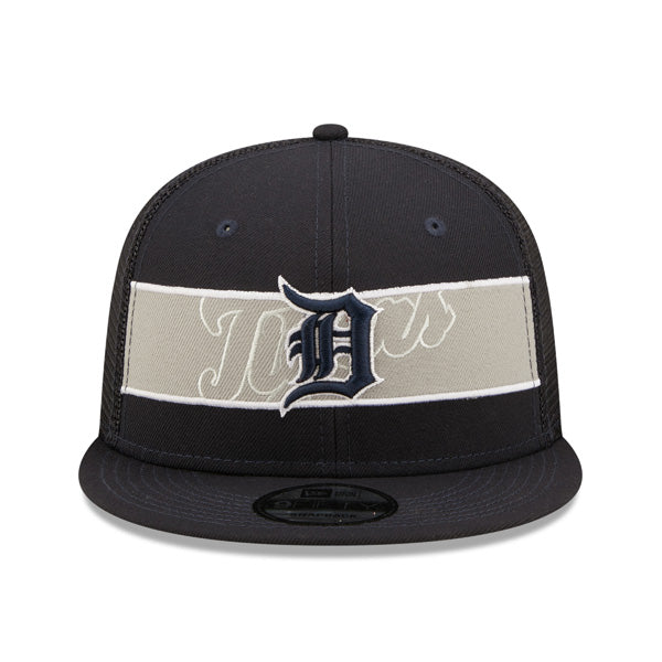 Detroit Tigers New Era MLB TONAL BAND TRUCKER 9FIFTY Snapback Hat - Navy/Gray