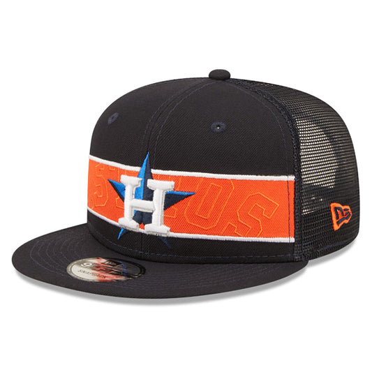 Houston Astros New Era MLB TONAL BAND TRUCKER 9FIFTY Snapback Hat - Navy/Orange