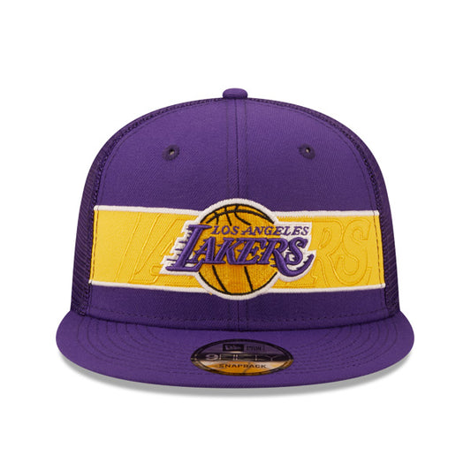 Los Angeles Lakers New Era NBA TONAL BAND TRUCKER 9FIFTY Snapback Hat - Purple/Yellow