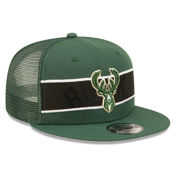 Milwaukee Bucks New Era NBA TONAL BAND TRUCKER 9FIFTY Snapback Hat - Green/Black
