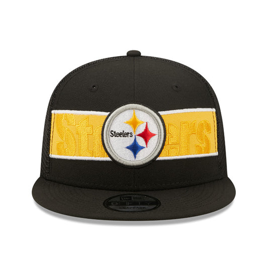 Pittsburgh Steelers New Era NFL TONAL BAND TRUCKER 9FIFTY Snapback Hat - Black/Yellow