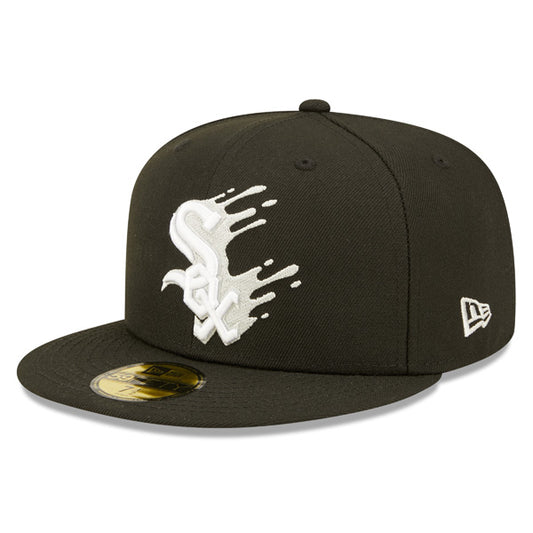 Chicago White Sox New Era MLB Exclusive SPLATTER 59Fifty Fitted Hat - Black/Gray Bottom