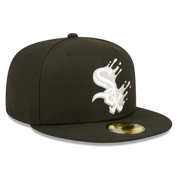 Chicago White Sox New Era MLB Exclusive SPLATTER 59Fifty Fitted Hat - Black/Gray Bottom