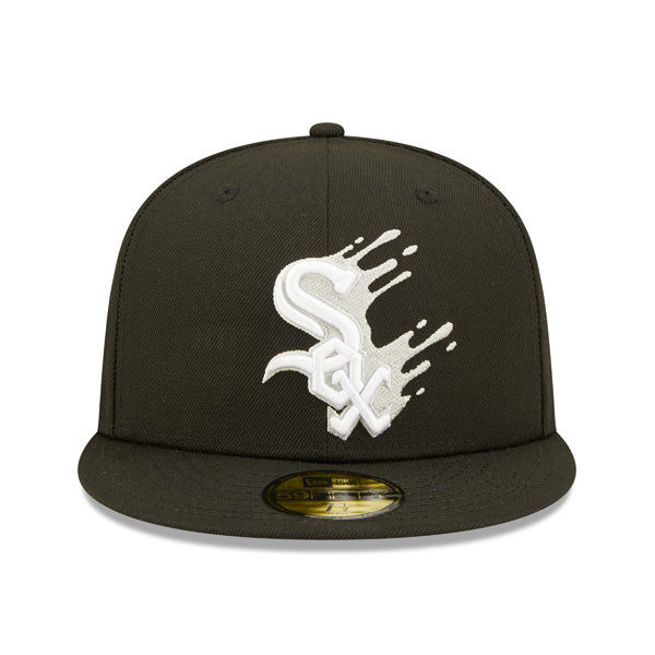 Chicago White Sox New Era MLB Exclusive SPLATTER 59Fifty Fitted Hat - Black/Gray Bottom