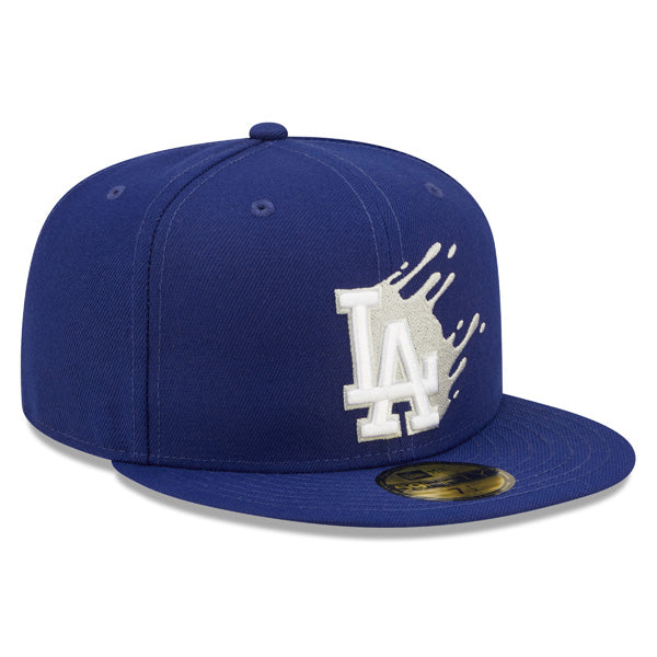 Los Angeles Dodgers New Era MLB Exclusive SPLATTER 59Fifty Fitted Hat - Royal/Gray Bottom