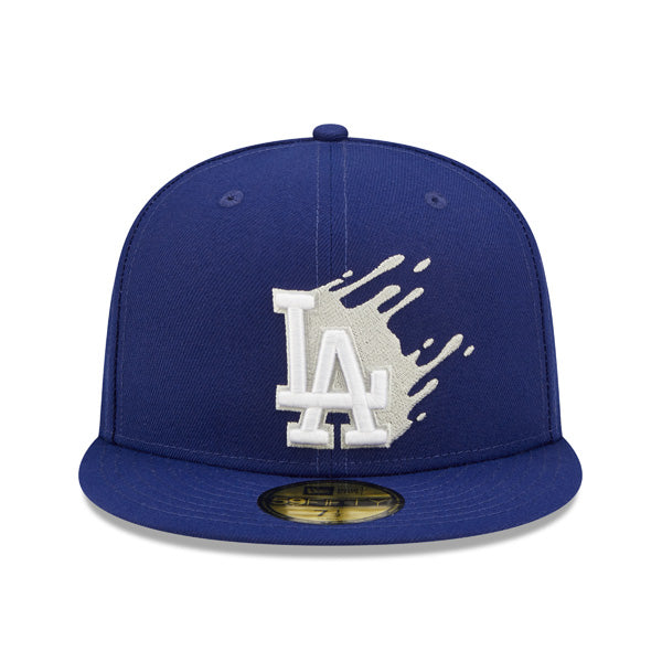 Los Angeles Dodgers New Era MLB Exclusive SPLATTER 59Fifty Fitted Hat - Royal/Gray Bottom