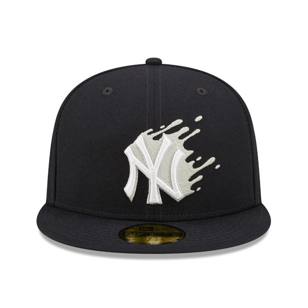 New York Yankees New Era MLB Exclusive SPLATTER 59Fifty Fitted Hat - Navy/Gray Bottom