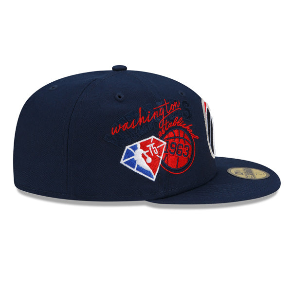 Washington Wizards New Era 2022 BACK HALF NBA 59Fifty Fitted Hat - Navy/Gray Bottom