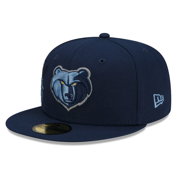 Memphis Grizzlies New Era 2022 BACK HALF NBA 59Fifty Fitted Hat - Navy/Gray Bottom