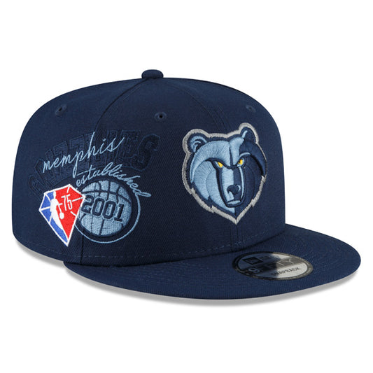 Memphis Grizzlies New Era 2022 Back Half 9FIFTY Snapback Adjustable Hat - Navy