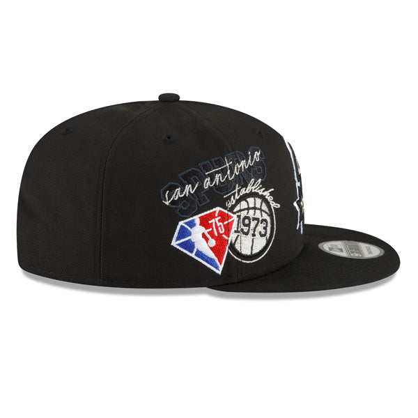 San Antonio Spurs New Era 2022 Back Half 9FIFTY Snapback Adjustable Hat - Black