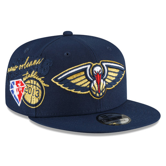 New Orleans Pelicans New Era 2022 Back Half 9FIFTY Snapback Adjustable Hat - Navy